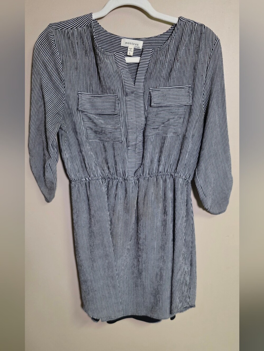 Monteau Black & White Striped Dress